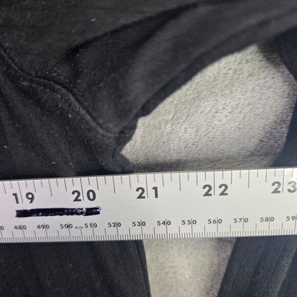 Womens Rebecca Malone Black Henley Shirt Long Sleeve Cotton Polyester Blend L - Picture 4 of 6